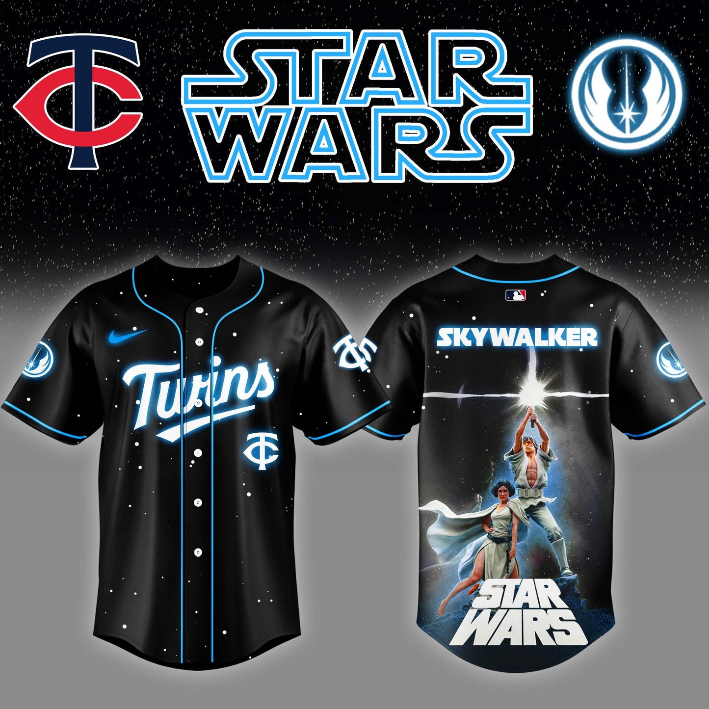 Minnesota Twins x Stars Wars Luke Skywalker Game Night Baseball Jersey Editions Limited v4