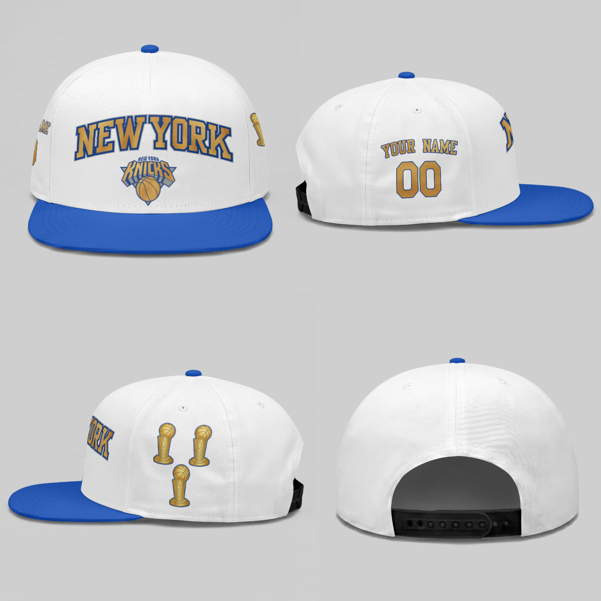 NYK 2026 Gold Champions Personalized Snapback Cap - Printed